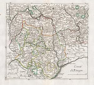 "Comte d Oetingen" - Oettingen Nördlingen Dinkelsbühl Donauwörth Gunzenhausen map Karte