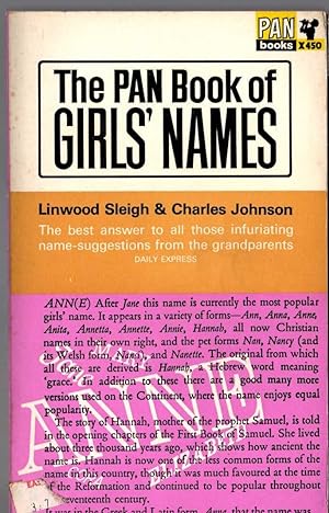 Bild des Verkufers fr THE PAN BOOK OF GIRL'S NAMES zum Verkauf von Mr.G.D.Price