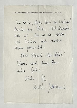 Immagine del venditore per Eigenh. Brief mit U. venduto da Eberhard Kstler Autographen&Bcher oHG