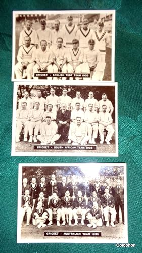 Cricket 1934-36. 3 Ardath Photocards. English, Australian & South African International Teams (3)
