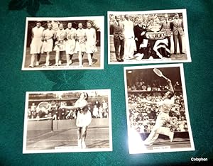 Tennis 1936. 4 Ardath Photocards 1936 of Fred Perry, Kay Stammers, British Davis Cup Team (1936),...