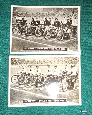 Speedway 1936. 2 Ardath Photocards 1936 of English & Australian Speedway Teams 1936