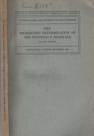 Bild des Verkufers fr The microscopic determination of the nonopaque minerals Geological Survey Bulletin n. 848 zum Verkauf von Biblioteca di Babele