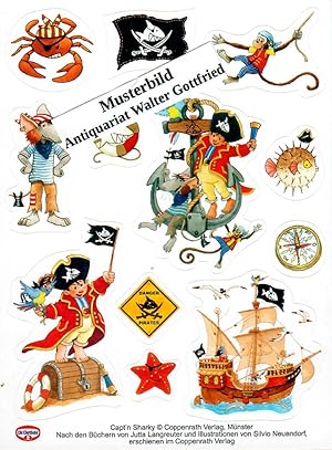 Bild des Verkufers fr Stickerkarte Nr. 4: Capt'n Sharky; 12 Sticker zum Verkauf von Walter Gottfried