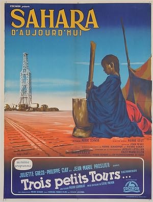 "SAHARA D'AUJOURD'HUI" Réalisé par Pierre GOUT en 1957 / Affiche originale entoilée / Litho par G...