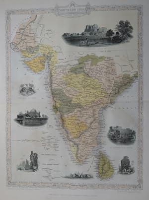 South India ca 1879 Tallis Map