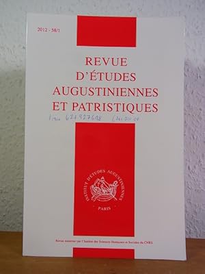 Revue d'études Augustiniennes et patristiques 2012 - 58/1