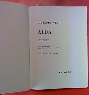 Bild des Verkufers fr Guiseppe Verdi . AIDA, Opera in quattro atti zum Verkauf von biblion2