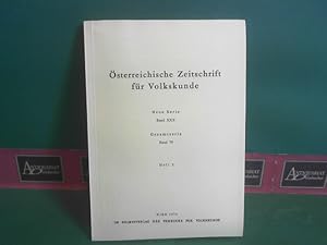 Imagen del vendedor de sterreichische Zeitschrift fr Volkskunde. Neue Serie Band XXX. Gesamtserie, Band 79, Heft 3. a la venta por Antiquariat Deinbacher