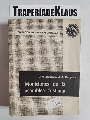 Seller image for MONICIONES DE LA ASAMBLEA CRISTIANA 1965 J. T. BURGALETA / J. A. MARQUINA - tdk150 for sale by TraperaDeKlaus