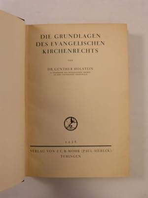 Bild des Verkufers fr Die Grundlagen des evangelischen Kirchenrechts zum Verkauf von Antiquariat Bookfarm