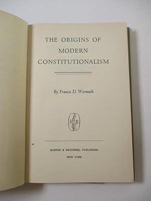 Bild des Verkufers fr The Origins of modern Constitutionalism. zum Verkauf von Antiquariat Bookfarm