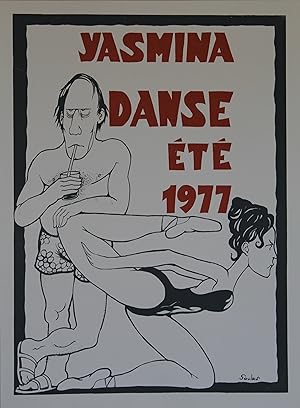 "YASMINA DANSE ÉTÉ 77" Sérigraphie originale entoilée par SOULAS pour le CLUB MÉDITERRANÉE (1977)