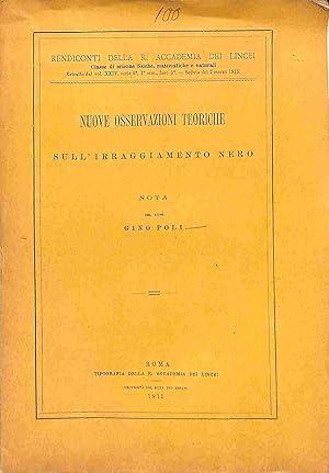 Nuove osservazioni teoriche sull'irraggiamento nero. Nota