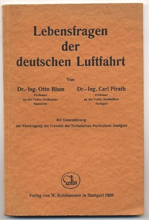 Image du vendeur pour Lebensfragen der deutschen Luftfahrt. mis en vente par Johann Nadelmann Antiquariat