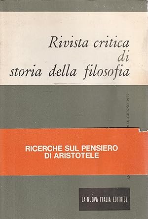 Seller image for Rivista critica di storia della filosofia for sale by Messinissa libri