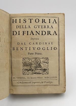 Image du vendeur pour Historia della Guerra di Fiandra dal Cardinal Bentivoglio mis en vente par L'Ancienne Librairie