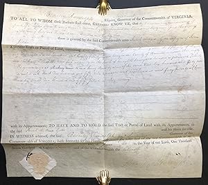 [Printed Vellum Document completed in manuscript & Signed. Land Grant] (Beverley Randolph) Esquir...