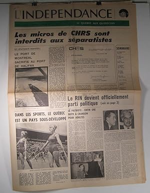 L'Indépendance. Volume 4, numéro 7 : 1er février 1966