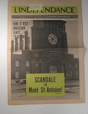 Seller image for L'Indpendance. Volume 5, numro 12 : 16 au 30 avril 1967 for sale by Librairie Bonheur d'occasion (LILA / ILAB)