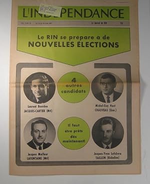 L'Indépendance. Volume 5, numéro 15 : 16 au 30 juin 1967