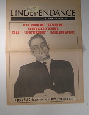 Seller image for L'Indpendance. Numro 25 octobre 1966 for sale by Librairie Bonheur d'occasion (LILA / ILAB)