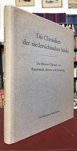 Bild des Verkufers fr Die Chroniken der niederschsischen Stdte. Bremen. zum Verkauf von Antiquariat Thomas Nonnenmacher
