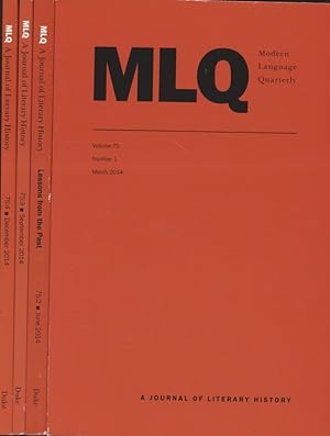 Seller image for Modern Language Quarterly, 75. A Journal of Literary History. No. 1-4. for sale by Fundus-Online GbR Borkert Schwarz Zerfa