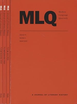 Seller image for Modern Language Quarterly, 71. A Journal of Literary History. No. 1-4. for sale by Fundus-Online GbR Borkert Schwarz Zerfa