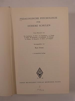 Bild des Verkufers fr Pdagogische Psychologie fr Hhere Schulen. zum Verkauf von Antiquariat Bookfarm