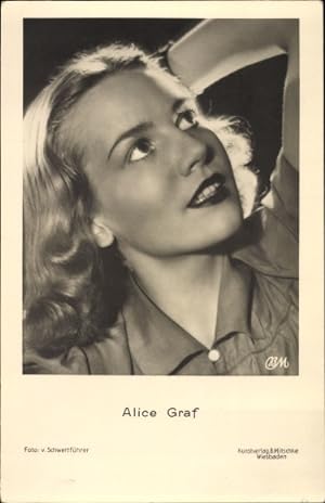 Bild des Verkufers fr Ansichtskarte / Postkarte Schauspielerin Alice Graf, Portrait zum Verkauf von akpool GmbH