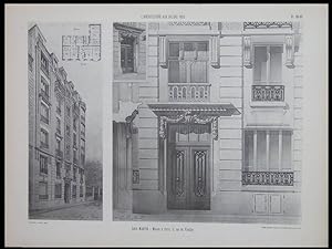 PARIS, 8 RUE DE VIROFLAY -1903 -GRANDE PLANCHE ARCHITECTURE-LOUIS MARTIN