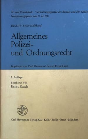 Seller image for Allgemeines Polizei- und Ordnungsrecht. Verwaltungsgesetze des Bundes und der Lnder ; Bd. 3, Halbbd. 1 for sale by books4less (Versandantiquariat Petra Gros GmbH & Co. KG)