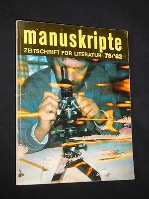 Bild des Verkufers fr manuskripte. Zeitschrift fr Literatur. 22. Jahrgang, Heft 78, 1982 zum Verkauf von Fast alles Theater! Antiquariat fr die darstellenden Knste