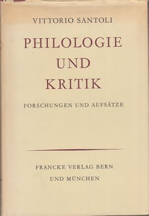 Seller image for Philologie und Kritik. Forschungen und Aufsatze for sale by Arca dei libri di Lorenzo Casi