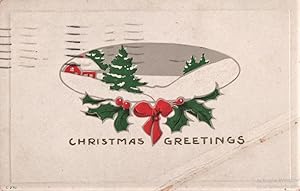 Immagine del venditore per Christmas Greetings postcard: Deep Snow and Ribbons venduto da Mobyville