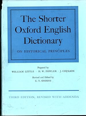 Bild des Verkufers fr The Shorter Oxford English Dictionary on historical principles zum Verkauf von Di Mano in Mano Soc. Coop