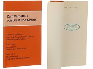 Bild des Verkufers fr Zum Verhltnis von Staat und Kirche. Hrsg. von Joseph Sauer. zum Verkauf von Antiquariat Lehmann-Dronke