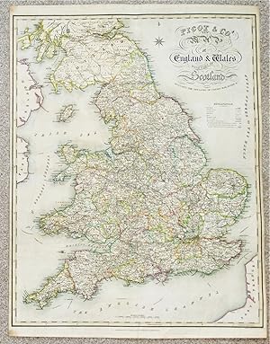 Antique Map ENGLAND & WALES with Part of Scotland, J.Pigot, Hand Coloured c1830