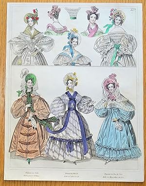 PERIOD COSTUME, Townsend, Ladies Paris Fashion plate 572 antique print 1833