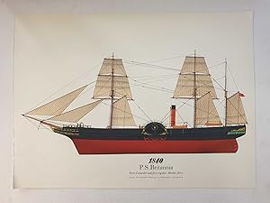 Paddle Ship 'Britannia' (Colour Lithograph, 1968)