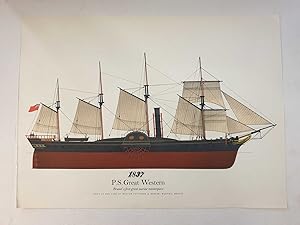 Paddle Ship 'Great Western' (Colour Lithograph, 1968)