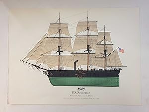 Paddle Ship 'Savannah' (Colour Lithograph, 1968)