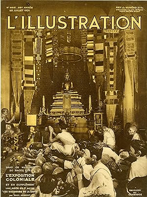 "PAVILLON DU CAMBODGE à l'EXPOSITION COLONIALE de 1931" Couverture originale entoilée de L'ILLUST...