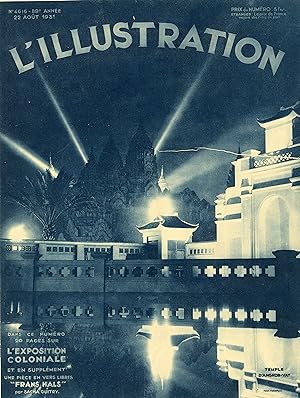 "TEMPLE D'ANGKOR-VAT à l'EXPOSITION COLONIALE de 1931" Couverture originale entoilée de L'ILLUSTR...