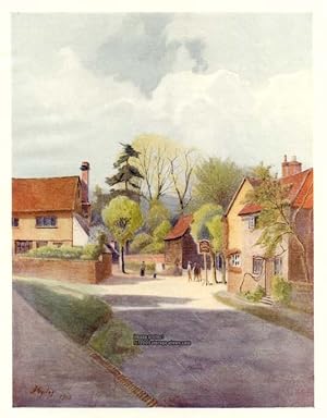BETCHWORTH SURREY IN THE UNITED KINGDOM,1914 VINTAGE COLOUR LITHOGRAPH