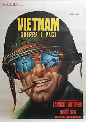 "VIETNAM GUERRA E PACE" Documentaire réalisé par Lamberto ANTONELLI en 1968 / Affiche originale i...