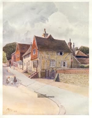 BLECHINGLEY SURREY IN THE UNITED KINGDOM, 1914 VINTAGE COLOUR LITHOGRAPH