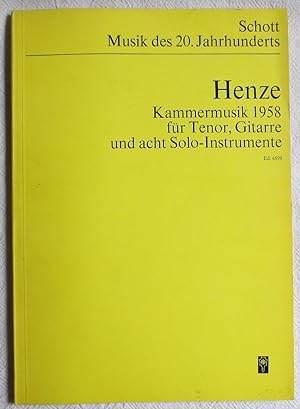 Kammermusik 1958 : über die Hymne "In lieblicher Bläue" von Friedrich Hölderlin : für Tenor, Gita...
