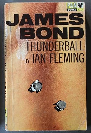 Immagine del venditore per THUNDERBALL. (PAN Book # X201); James Bond - OO7 Adventure // Classic BULLET HOLE Die-Cut Cover = First Book in the Series Featuring Modern Photo Covers Designed By Raymond Hawkey venduto da Comic World